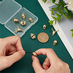10pcs 5 style Brass Micro Pave Cubic Zirconia Beads&nbsp;ZIRC-PH0001-42