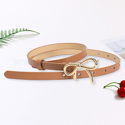 Alloy Bowknot PU Leather Chain Belts for Women&nbsp;AJEW-CL0003-62B