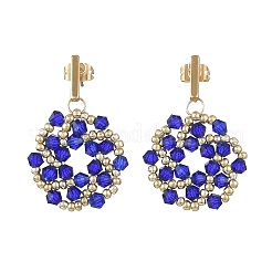 Flower Glass Beaded Dangle Earrings&nbsp;EJEW-MZ00776-03