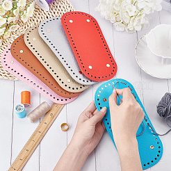 Puレザーオーバルボトム  編みバッグ用  女性バッグ手作りdiyアクセサリー  ミックスカラー  22x10x0.4cm  穴：4.5mm  1pc /カラー&nbsp;FIND-WR0001-02