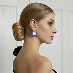 8 Pairs 8 Style Alloy Twist Flat Round & Donut Dangle Stud Earrings for Women&nbsp;EJEW-AN0001-74