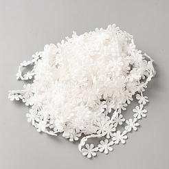 ポリエステルレースリボン  花  洋服アクセサリー用  ホワイト  7/8インチ（21mm）&nbsp;OCOR-WH0111-138A