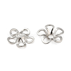真鍮製ビーズキャップ  カドミウムフリー＆鉛フリー  5  - 花びらの花  プラチナ  9x9x2mm  穴：1.8mm&nbsp;X-KK-Z030-13C-P