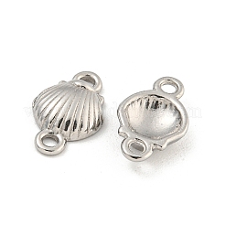 変色しにくい304ステンレススチールリンクコネクタチャーム  シェル形状  ステンレス鋼色  11.5x7.5x2mm  穴：1mm&nbsp;STAS-I307-509A-P
