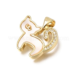 Brass Micro Pave Clear Cubic Zirconia Pendants&nbsp;CU-CBAF50C-14G