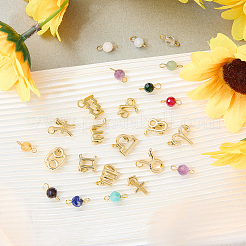 24Pcs Natural Gemstone Birthstone Connector Charms and Alloy Pendants&nbsp;PALLOY-SW00134