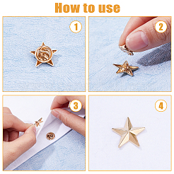 40pcs Alloy Star Brooch&nbsp;AJEW-FH0004-23G