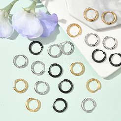 24Pcs 3 Colors 303 Stainless Steel Textured Hoop Earrings for Women&nbsp;EJEW-SC0001-80