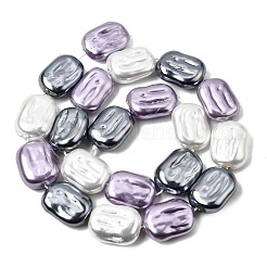 Electroplated Glass Shell Pearl Beads Strands&nbsp;BSHE-B009-F05-01