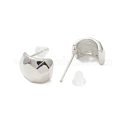 Alloy Curved Thick Stud Earrings with 925 Sterling Silver Pins for Women&nbsp;EJEW-G310-02P