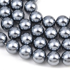 電気メッキガラスパールビーズ連売り  ラウンド  スムーズ  ライトグレー  14~14.5mm  穴：1~1.2mm  約29個/連  15.87''（40.3センチメートル）&nbsp;HY-F001-01