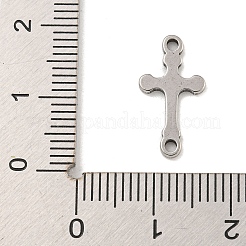 201ステンレススチールコネクタチャーム  宗教クロスリンク  ステンレス鋼色  17.5x9x1mm  穴：1.6mm&nbsp;STAS-S146-08P