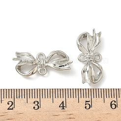 合金コネクタチャーム  ちょう結びのリンク  ラックめっき  プラチナ  10x24x3mm  穴：1.6mm&nbsp;FIND-Z089-10P