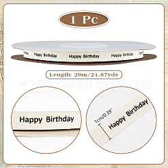20M Cotton Happy Birthday Printed Ribbons&nbsp;SRIB-WH0001-03