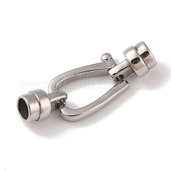 変色しない304ステンレススチールコードロック  洗練された  ステンレス鋼色  35x13x7.5mm  穴：5mm&nbsp;STAS-C109-25P