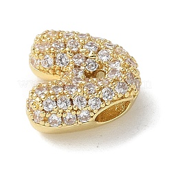 Brass Micro Pave Cubic Zirconia Beads&nbsp;KK-P290-61G