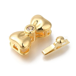 Brass Micro Pave Cubic Zirconia Box Clasps&nbsp;KK-H480-09G
