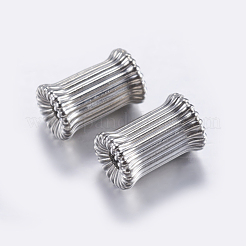 真鍮製筋入りビーズ  めっきした  コラム  ミックスカラー  9x5.5mm  穴：2mm&nbsp;KK-K197-31