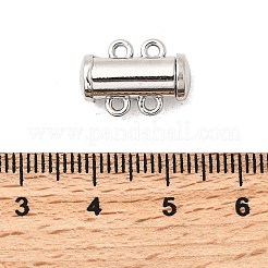 真鍮スライドロッククラスプ  マグネチック  コラム  1連  2穴  プラチナ  4mm  穴：15x10.5x6.5mm&nbsp;DIY-F910-01A-P