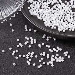 ABSプラスチックパール調ビーズ  ラウンド  ホワイト  3mm  穴：1.4mm&nbsp;KY-KY0001-51