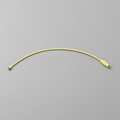 ベーキングペイントステンレススチールケーブルワイヤーキーホルダー  ネジ式クラスプ付き  シャンパンイエロー  15.2x0.15cm&nbsp;AJEW-WH0413-15O