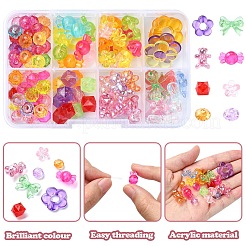 129Pcs Transparent Acrylic Beads&nbsp;MACR-YW0003-11