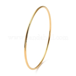 Ion Plating(IP) 304 Stainless Steel Simple Plain Bangle for Women High Polished&nbsp;BJEW-F461-01B-G