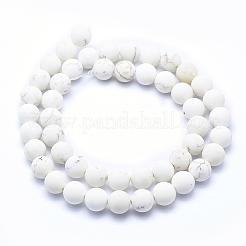 Frosted Natural Magnesite Beads Strands&nbsp;TURQ-G148-10-8mm