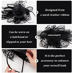 Polyester Mesh Veil Hair Bands&nbsp;OHAR-WH0034-12A