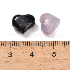 天然および合成混合石ビーズ  ハートを愛します  染めと未染色の混合  9~10x10~10.5x7~8mm  穴：1.4mm&nbsp;GG-CBA4A3B-C23-02