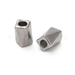 304ステンレススチールビーズ  直方体の  ステンレス鋼色  4.5x3.5x3mm  穴：1.4mm&nbsp;STAS-D204-06P