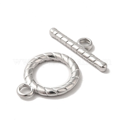 変色しない304ステンレススチールのトグル留め具  リング  ステンレス鋼色  19x15x2mm  穴：3mm  バー：21x6x2mm  穴：3mm&nbsp;STAS-H212-14P