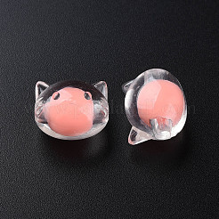 透明なアクリルビーズ  二層ビーズ  猫  ライトサーモン  16x18.5x14.5mm  穴：3.5mm  約78個/200g&nbsp;X1-MACR-S373-115-B01