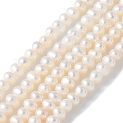 天然養殖淡水パールビーズ連売り  ポテト  グレード5a++  フローラルホワイト  3~3.5mm  穴：0.7mm  約104~129個/連  13.31~15.24''（33.8~38.7センチメートル）&nbsp;PEAR-I007-07K-06