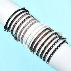 男性と女性のための14個7色のコットンコードブレスレットセット  ミックスカラー  5-1/8~11-3/8インチ（13~29cm）  2個/カラー&nbsp;BJEW-FS00025-04