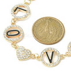 Word LOVE Alloy Rhinestone & Enamel Link Bag Extender Chains&nbsp;AJEW-BA00112