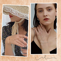 2Pcs 2 Colors Alloy Satellite Chains Finger Ring Bracelets for Women&nbsp;BJEW-CY0001-09