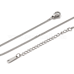 男女兼用 12mm 304ステンレススチール製ツイストチェーンネックレス 1.5個  変色なし  ステンレス鋼色  17.72インチ（45cm）  1.5mm&nbsp;NJEW-H093-17P-01