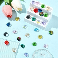 120Pcs 12 Colors Electroplate Glass Links Connectors&nbsp;EGLA-YW0005-65