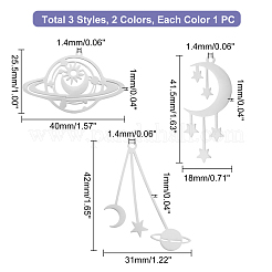 6Pcs 6 Styles 201 Stainless Steel Pendants&nbsp;STAS-UN0034-03