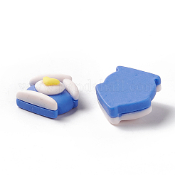 オペーク樹脂カボション  ハートのある巣箱  コーンフラワーブルー  17x16x8mm&nbsp;RESI-G036-I04