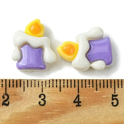 ハロウィーンテーマの不透明樹脂デコデンカボション  ろうそく  14.5x12.5x6mm&nbsp;CRES-Q219-02D