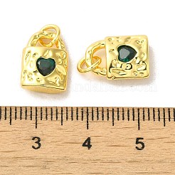 Brass Micro Pave Cubic Zirconia Pendants&nbsp;KK-H461-06G-02