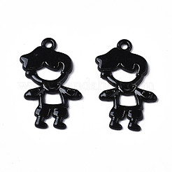 スプレープリント合金ペンダント  カドミウムフリー＆ニッケルフリー＆鉛フリー  女の子  ミックスカラー  22x14x1.5mm  穴：1.2mm&nbsp;PALLOY-T077-165