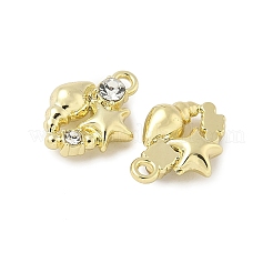 合金ラインストーンペンダント  ラックめっき  鉛フリー＆カドミウムフリー  ゴールドカラー  ヒトデ  15x11x4.5mm  穴：1.6mm&nbsp;PALLOY-F316-02B-G