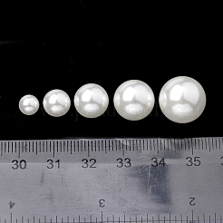 環境に優しいガラスパールビーズ  高い光沢  グレードA  半孔  ラウンド  ホワイト  8mm  穴：1.2mm&nbsp;GLAA-S172-8mm-02