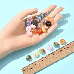 36個3スタイルレジンヨーロピアンビーズ  大穴ビーズ  混合スタイル  ロンデル  ミックスカラー  13.5x8mm  穴：5mm  12個/カラー&nbsp;RESI-FS0001-72