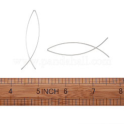 ミニマリストブラスイヤリング  手作りの契約イヤリング  イースターのためのイエスの魚  銀色のメッキ  59~60x14mm  ピン：0.7mm&nbsp;EJEW-TA0010-01S