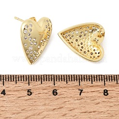 Valentine's Day Brass Clear Cubic Zirconia Stud Earrings for Women&nbsp;EJEW-A162-08G