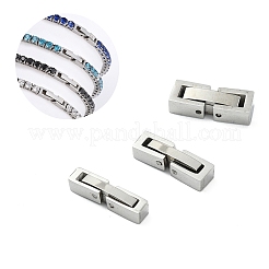 6個 3スタイル 304ステンレススチール時計バンド留め金  長方形  ステンレス鋼色  14x3.5~5.5x3.5mm  2個/スタイル&nbsp;STAS-CJ0002-68